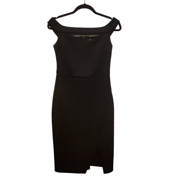 Guess Los Angeles Little Black Cut Out Night Out Dress Size 4 Off The Shoulder - Picture 1 of 12